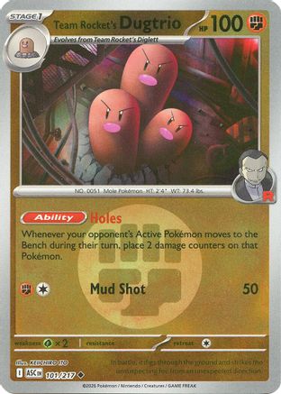 Team Rocket's Dugtrio - 101/217 (Energy Symbol Pattern) 101 - [ME Ascended Heroes] Reverse Holofoil