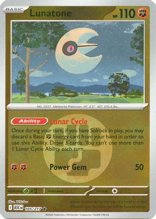 Lunatone (Energy Symbol Pattern) 105 - [ME Ascended Heroes] Reverse Holofoil