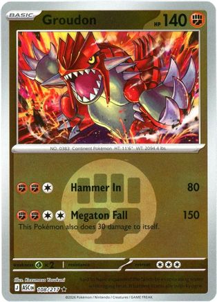 Groudon (Energy Symbol Pattern) 108 - [ME Ascended Heroes] Reverse Holofoil