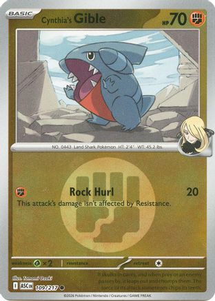Cynthia's Gible (Energy Symbol Pattern) 109 - [ME Ascended Heroes] Reverse Holofoil