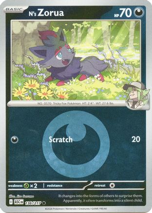 N's Zorua (Energy Symbol Pattern) 136 - [ME Ascended Heroes] Reverse Holofoil