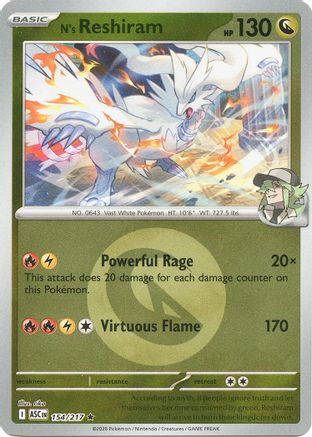 N's Reshiram (Energy Symbol Pattern) 154 - [ME Ascended Heroes] Reverse Holofoil