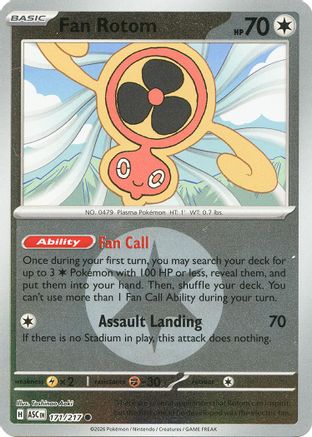 Fan Rotom - 171/217 (Energy Symbol Pattern) 171 - [ME Ascended Heroes] Reverse Holofoil