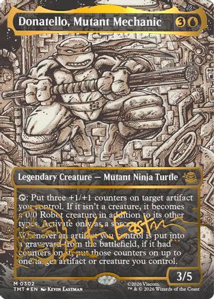 Donatello, Mutant Mechanic (Borderless) (Gold-Stamped Signature) (TMT-302) - [Teenage Mutant Ninja Turtles] Foil