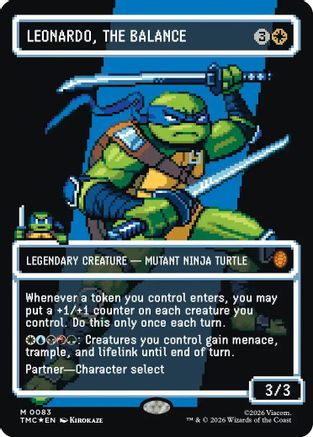 Leonardo, the Balance (0083) (Borderless) (Surge Foil) (TMC-083) - [Commander: Teenage Mutant Ninja Turtles] Foil