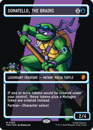 Donatello, the Brains (0085) (Borderless) (Surge Foil) (TMC-085) - [Commander: Teenage Mutant Ninja Turtles] Foil