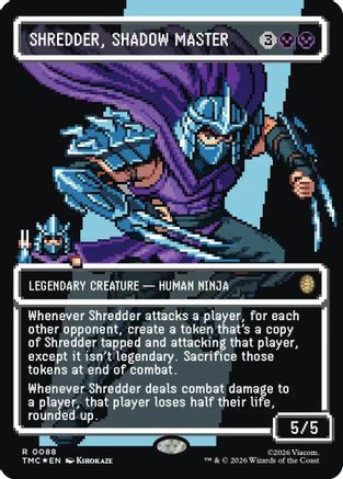 Shredder, Shadow Master (Borderless) (Surge Foil) (TMC-088) - [Commander: Teenage Mutant Ninja Turtles] Foil
