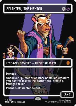 Splinter, the Mentor (0089) (Borderless) (Surge Foil) (TMC-089) - [Commander: Teenage Mutant Ninja Turtles] Foil