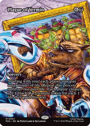 Plague of Vermin (Borderless) (PZA-007) - [Teenage Mutant Ninja Turtles Eternal-Legal] Foil
