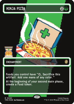 Ninja Pizza (Borderless) (Surge Foil) (TMC-093) - [Commander: Teenage Mutant Ninja Turtles] Foil