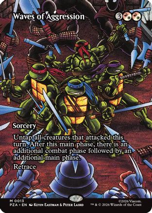 Waves of Aggression (Borderless) (PZA-013) - [Teenage Mutant Ninja Turtles Eternal-Legal] Foil