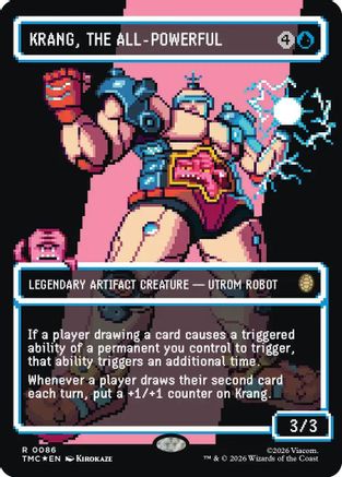 Krang, the All-Powerful (Borderless) (Surge Foil) (TMC-086) - [Commander: Teenage Mutant Ninja Turtles] Foil