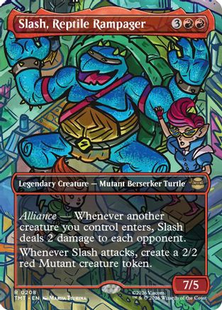 Slash, Reptile Rampager (Borderless) (TMT-208) - [Teenage Mutant Ninja Turtles] Foil
