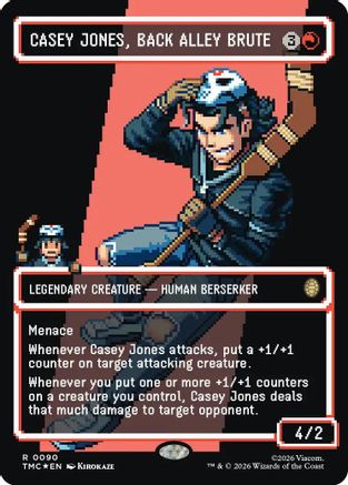 Casey Jones, Back Alley Brute (Borderless) (Surge Foil) (TMC-090) - [Commander: Teenage Mutant Ninja Turtles] Foil