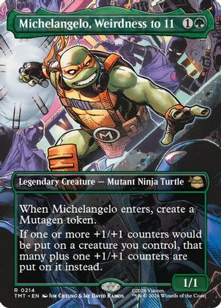 Michelangelo, Weirdness to 11 (Borderless) (TMT-214) - [Teenage Mutant Ninja Turtles] Foil
