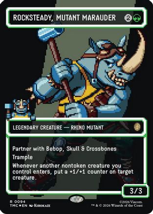Rocksteady, Mutant Marauder (Borderless) (Surge Foil) (TMC-094) - [Commander: Teenage Mutant Ninja Turtles] Foil