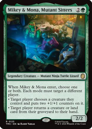 Mikey & Mona, Mutant Sitters (TMC-125) - [Commander: Teenage Mutant Ninja Turtles]