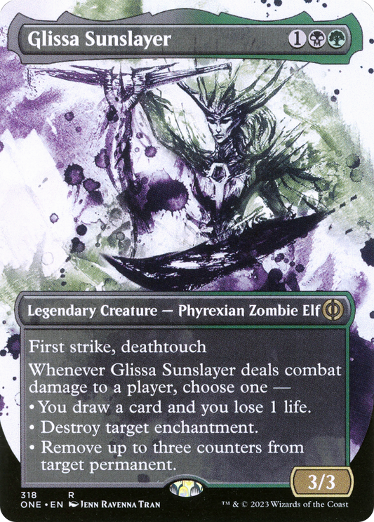 Glissa Sunslayer (ONE-318) - [Phyrexia: All Will Be One]: (Showcase) (Borderless) Foil