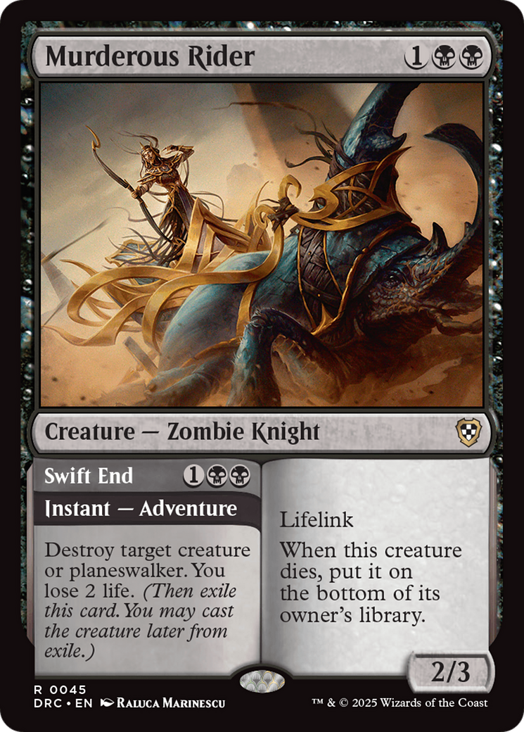 Murderous Rider // Swift End (DRC-045) - [Commander: Aetherdrift]