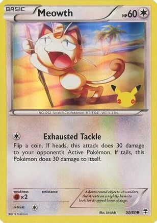 Meowth - 53/83 (20th Anniversary) 53 - [Miscellaneous Cards & Products] Holofoil
