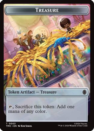 Treasure // Ninja Double-Sided Token (TMC-3 // 5) - [Commander: Teenage Mutant Ninja Turtles]