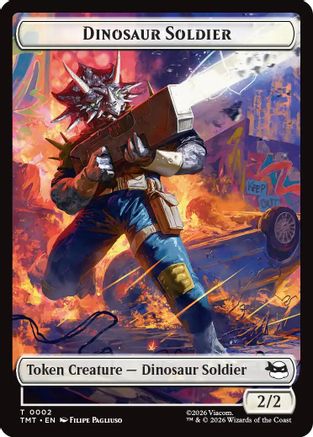Dinosaur Soldier // Copy Double-Sided Token (TMT-2 // 1) - [Teenage Mutant Ninja Turtles] Foil