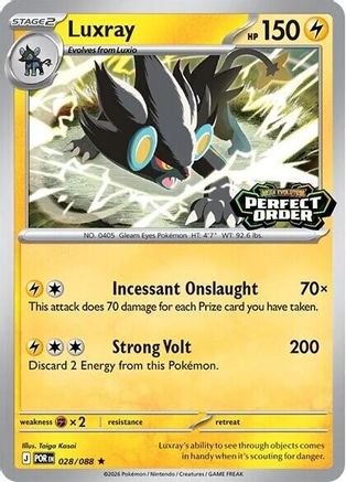 Luxray (Perfect Order Stamped) 28 - [Miscellaneous Cards & Products] Holofoil