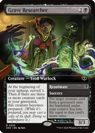 Grave Researcher (Extended Art) (SOS-325) - [Secrets of Strixhaven]