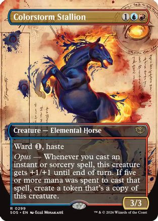 Colorstorm Stallion (Borderless) (SOS-299) - [Secrets of Strixhaven] Foil