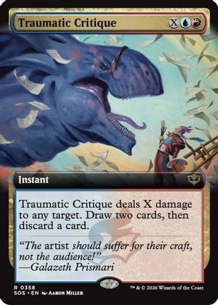 Traumatic Critique (Extended Art) (SOS-358) - [Secrets of Strixhaven] Foil