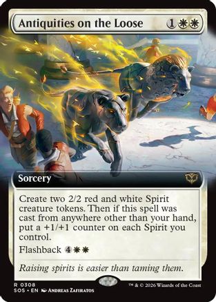 Antiquities on the Loose (Extended Art) (SOS-308) - [Secrets of Strixhaven]