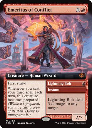 Emeritus of Conflict (Extended Art) (SOS-332) - [Secrets of Strixhaven]