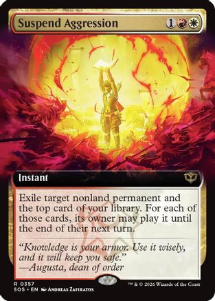 Suspend Aggression (Extended Art) (SOS-357) - [Secrets of Strixhaven] Foil