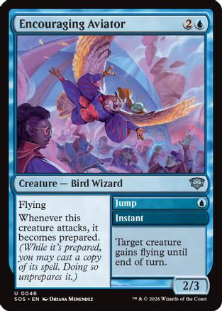 Encouraging Aviator (SOS-046) - [Secrets of Strixhaven] Foil