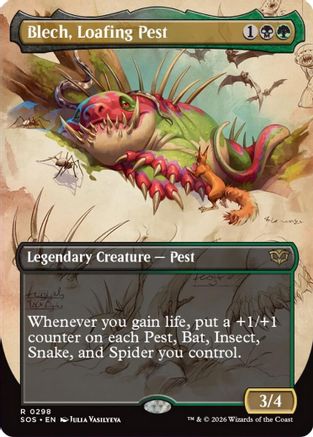 Blech, Loafing Pest (Borderless) (SOS-298) - [Secrets of Strixhaven] Foil