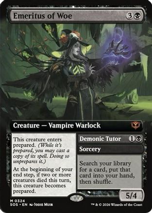 Emeritus of Woe (Extended Art) (SOS-324) - [Secrets of Strixhaven] Foil