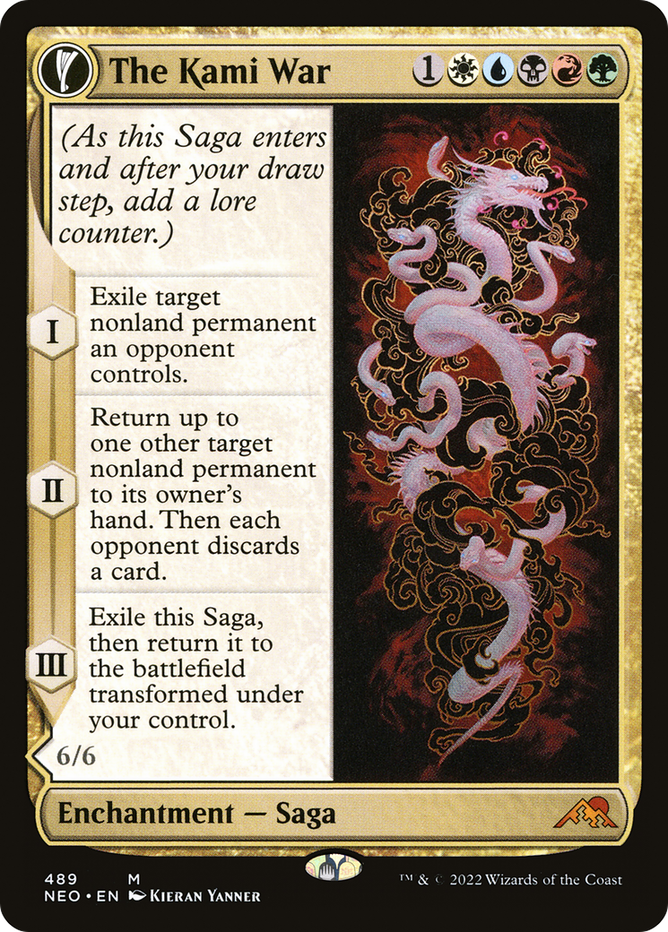 The Kami War // O-Kagachi Made Manifest (NEO-489) - [Kamigawa: Neon Dynasty]: (Extended Art, fandfc, enchantment) Foil