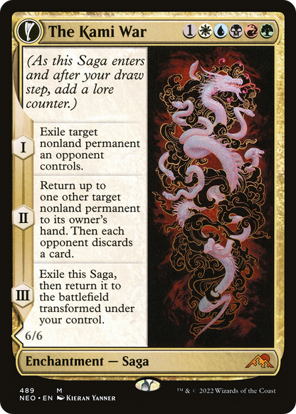 The Kami War // O-Kagachi Made Manifest (NEO-489) - [Kamigawa: Neon Dynasty]: (Extended Art, fandfc, enchantment)