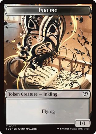 Inkling (0007) // Spirit (0011) Double-Sided Token (SOS-7 // 11) - [Secrets of Strixhaven]