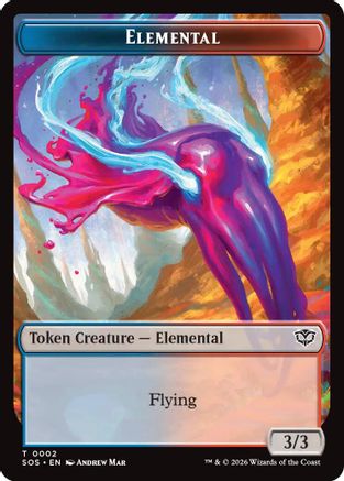 Elemental (0002) // Treasure Double-Sided Token (SOS-2 // 12) - [Secrets of Strixhaven]
