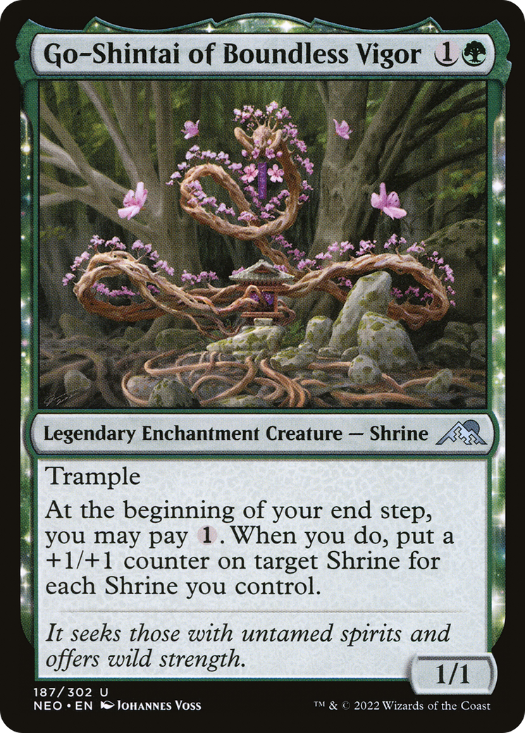 Go-Shintai of Boundless Vigor (NEO-187) - [Kamigawa: Neon Dynasty]: (enchantment) Foil