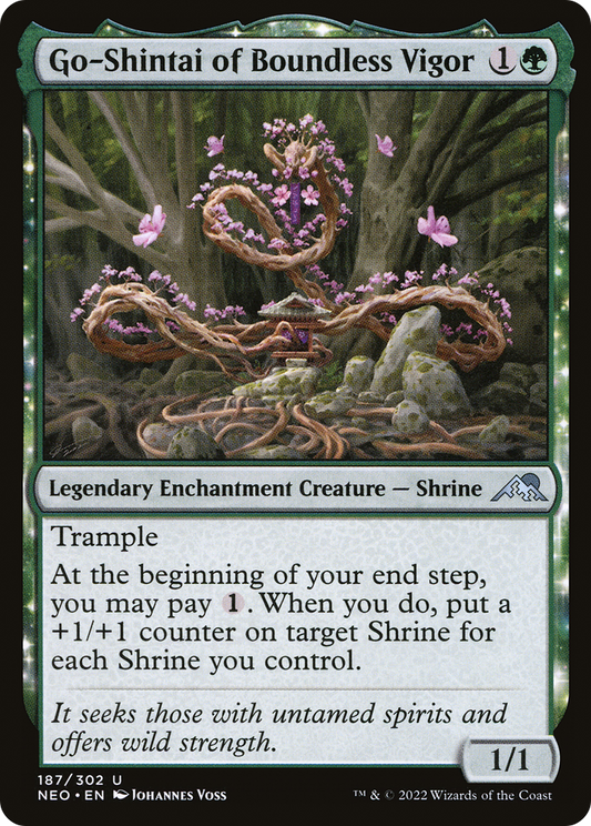 Go-Shintai of Boundless Vigor (NEO-187) - [Kamigawa: Neon Dynasty]: (enchantment) Foil