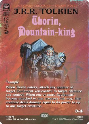 Thorin, Mountain-king (Borderless) (Surge Foil) (HOB-279) - [The Hobbit] Foil