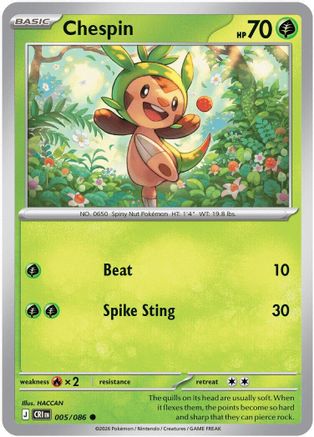 Chespin - 005/086 5 - [ME04 Chaos Rising] Reverse Holofoil