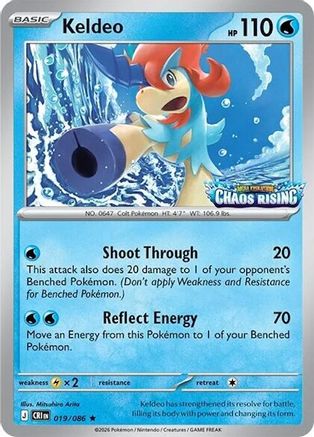 Keldeo - 019/086 (Chaos Rising Stamped) 19 - [Miscellaneous Cards & Products] Holofoil