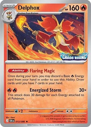 Delphox - 013/086 (Chaos Rising Stamped) 13 - [Miscellaneous Cards & Products] Holofoil