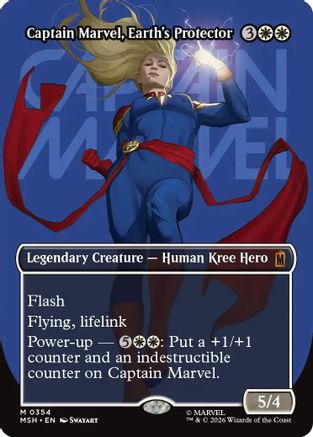 Captain Marvel, Earth's Protector (Borderless) (0354) (MSH-354) - [Marvel Super Heroes] Foil