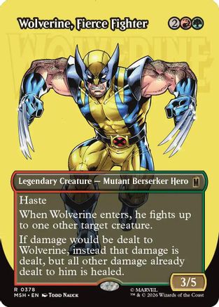 Wolverine, Fierce Fighter (Borderless) (MSH-378) - [Marvel Super Heroes]