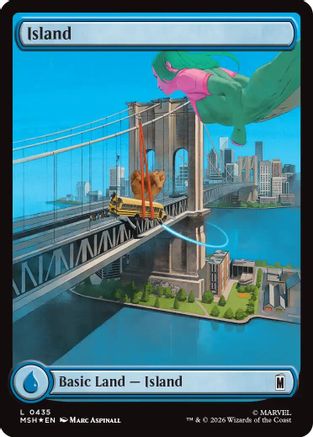 Island (0435) (Surge Foil) (MSH-435) - [Marvel Super Heroes] Foil