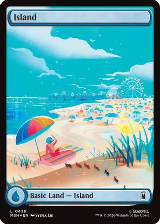 Island (0436) (Surge Foil) (MSH-436) - [Marvel Super Heroes] Foil